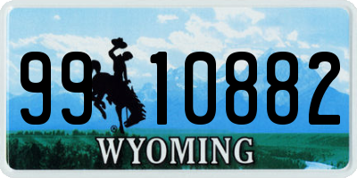 WY license plate 9910882