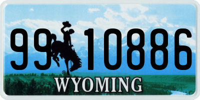 WY license plate 9910886