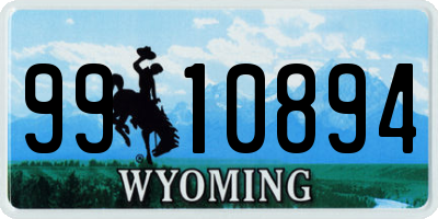 WY license plate 9910894