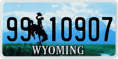 WY license plate 9910907