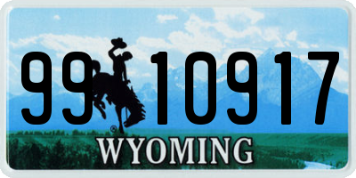 WY license plate 9910917