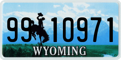 WY license plate 9910971
