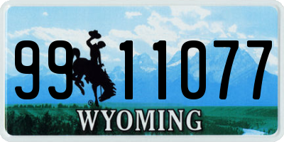 WY license plate 9911077
