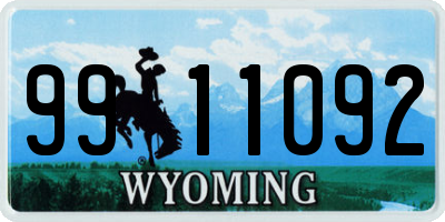 WY license plate 9911092