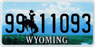 WY license plate 9911093