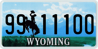 WY license plate 9911100