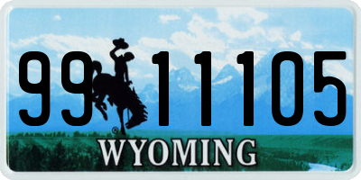 WY license plate 9911105
