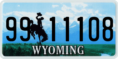 WY license plate 9911108