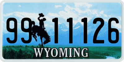 WY license plate 9911126