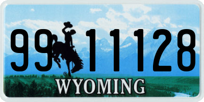 WY license plate 9911128