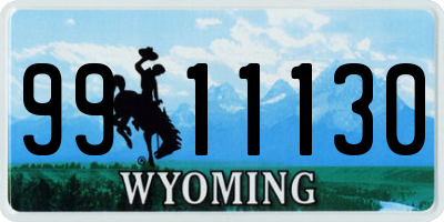 WY license plate 9911130
