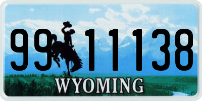 WY license plate 9911138
