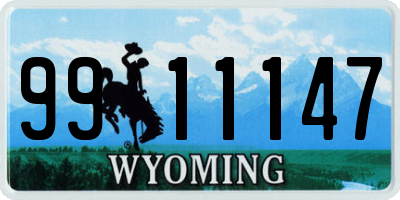 WY license plate 9911147