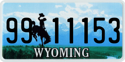 WY license plate 9911153
