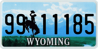 WY license plate 9911185