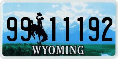 WY license plate 9911192