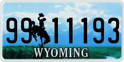 WY license plate 9911193