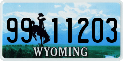 WY license plate 9911203
