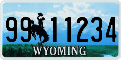 WY license plate 9911234