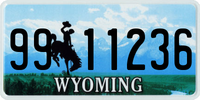 WY license plate 9911236