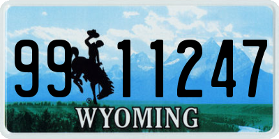 WY license plate 9911247