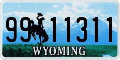 WY license plate 9911311