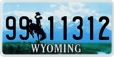 WY license plate 9911312