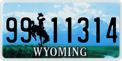WY license plate 9911314