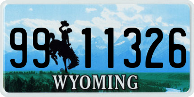 WY license plate 9911326