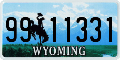 WY license plate 9911331