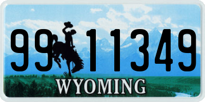 WY license plate 9911349