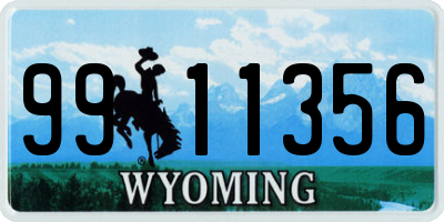 WY license plate 9911356