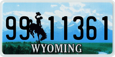 WY license plate 9911361