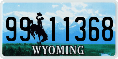 WY license plate 9911368