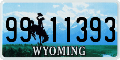 WY license plate 9911393