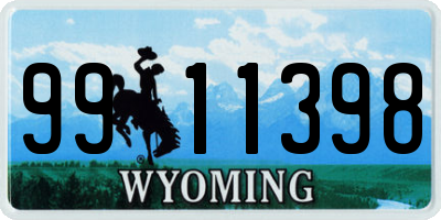 WY license plate 9911398
