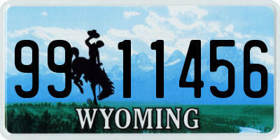 WY license plate 9911456