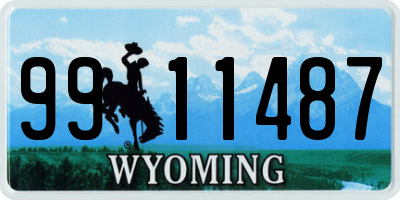 WY license plate 9911487