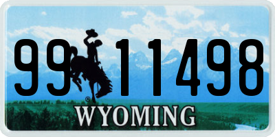 WY license plate 9911498