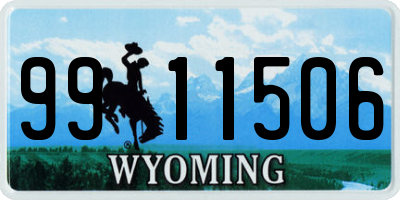 WY license plate 9911506