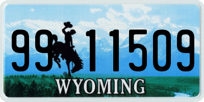 WY license plate 9911509