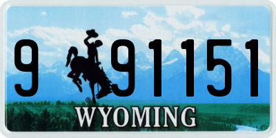 WY license plate 991151