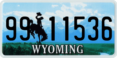 WY license plate 9911536