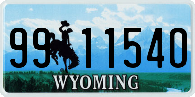 WY license plate 9911540