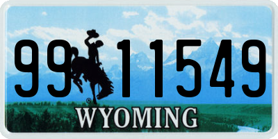 WY license plate 9911549