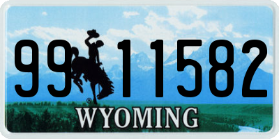 WY license plate 9911582
