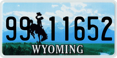 WY license plate 9911652