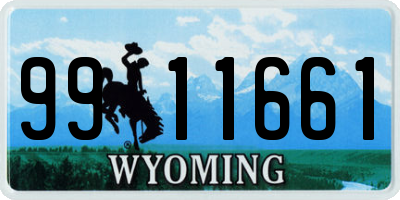 WY license plate 9911661