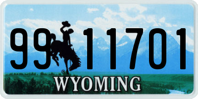 WY license plate 9911701