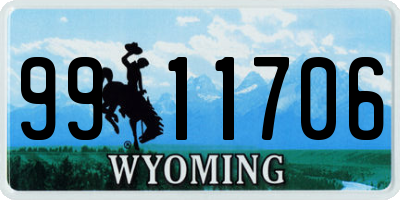 WY license plate 9911706